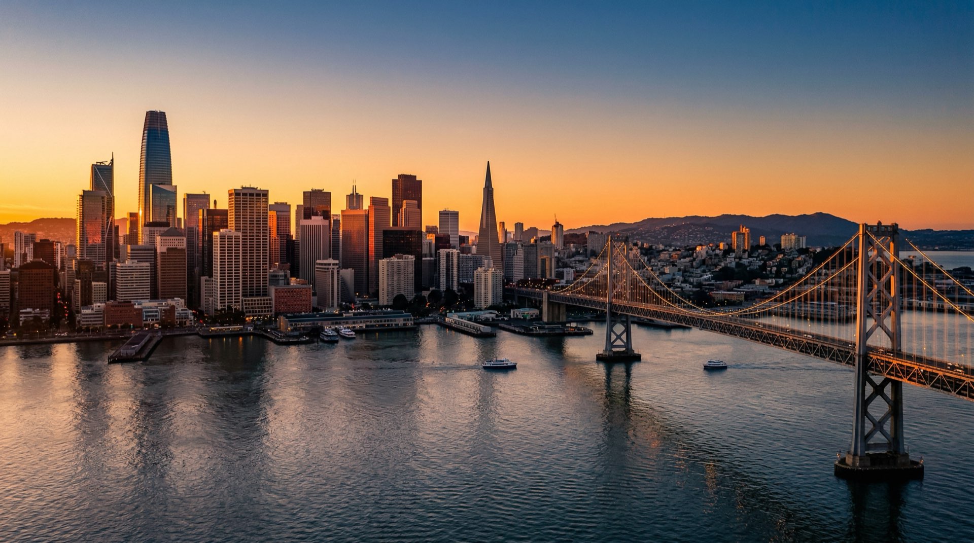 San Francisco skyline at golden hour