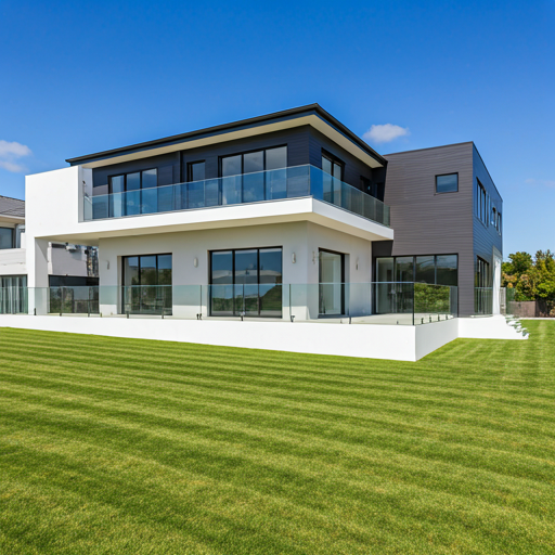 Completed new build exterior photographed in optimal natural light