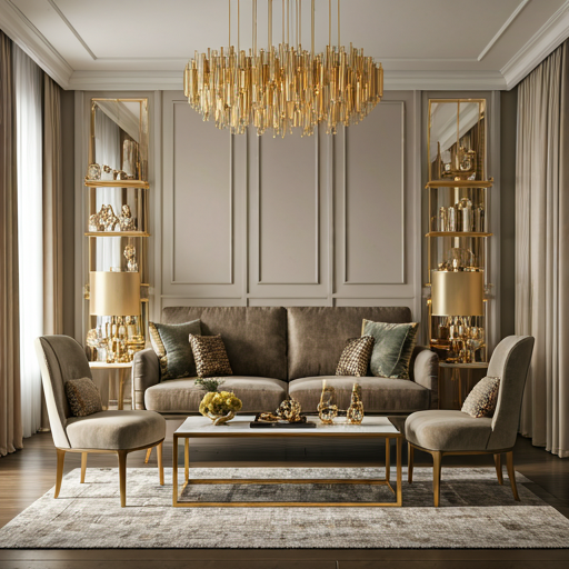 Refined interior design showcase with curated furniture and textures