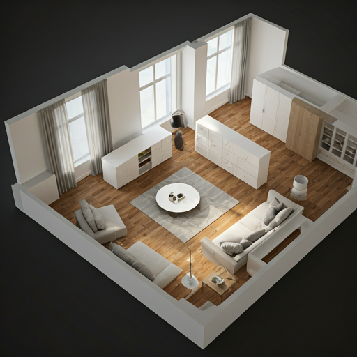 Premium 3D rendered floor plan