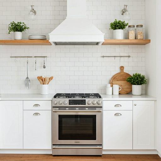 Refined farmhouse staging with warm wood tones and organic textures